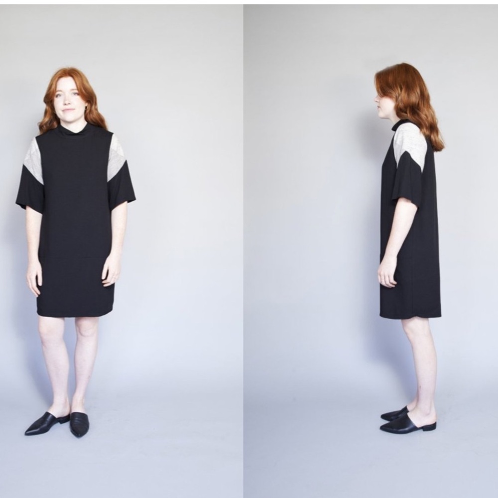 jennifer glasgow dress sayaru Black and Gray Mini Dress